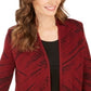 JM Collection Women's Patterned Cardigan Sweater Red Size Petite Medium
