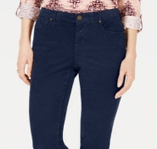 Style & Co Women's Corduroy Tummy Control Pants Blue Size 10