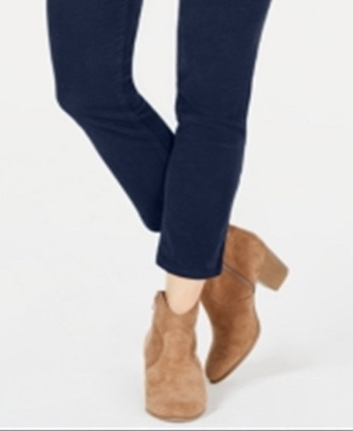 Style & Co Women's Corduroy Tummy Control Pants Blue Size 10