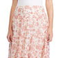 Ralph Lauren Women's Floral Tea Length Knife Pleated Skirt Pink Size 6