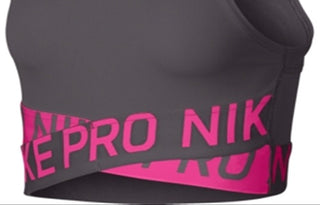 Nike Women's Pro Cropped Tank Top Gray Size Small