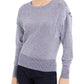 INC International Concepts Women's Textured Patterned Long Sleeve Jewel Neck Sweater Blue Size XX-Large