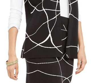 Alfani Women's Printed Sweater Vest Black Size Medium