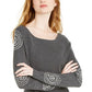 INC International Concepts Women's Medallion Sleeve Tunic Gray Size Large