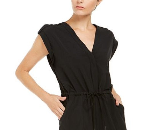 INC International Concepts Women's Earth V Neck Utility Romper Black Size XX-Large