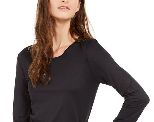 Alfani Women's Scoop Neck Solid Top Black Size XX-Large