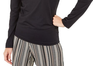 Alfani Women's Scoop Neck Solid Top Black Size XX-Large