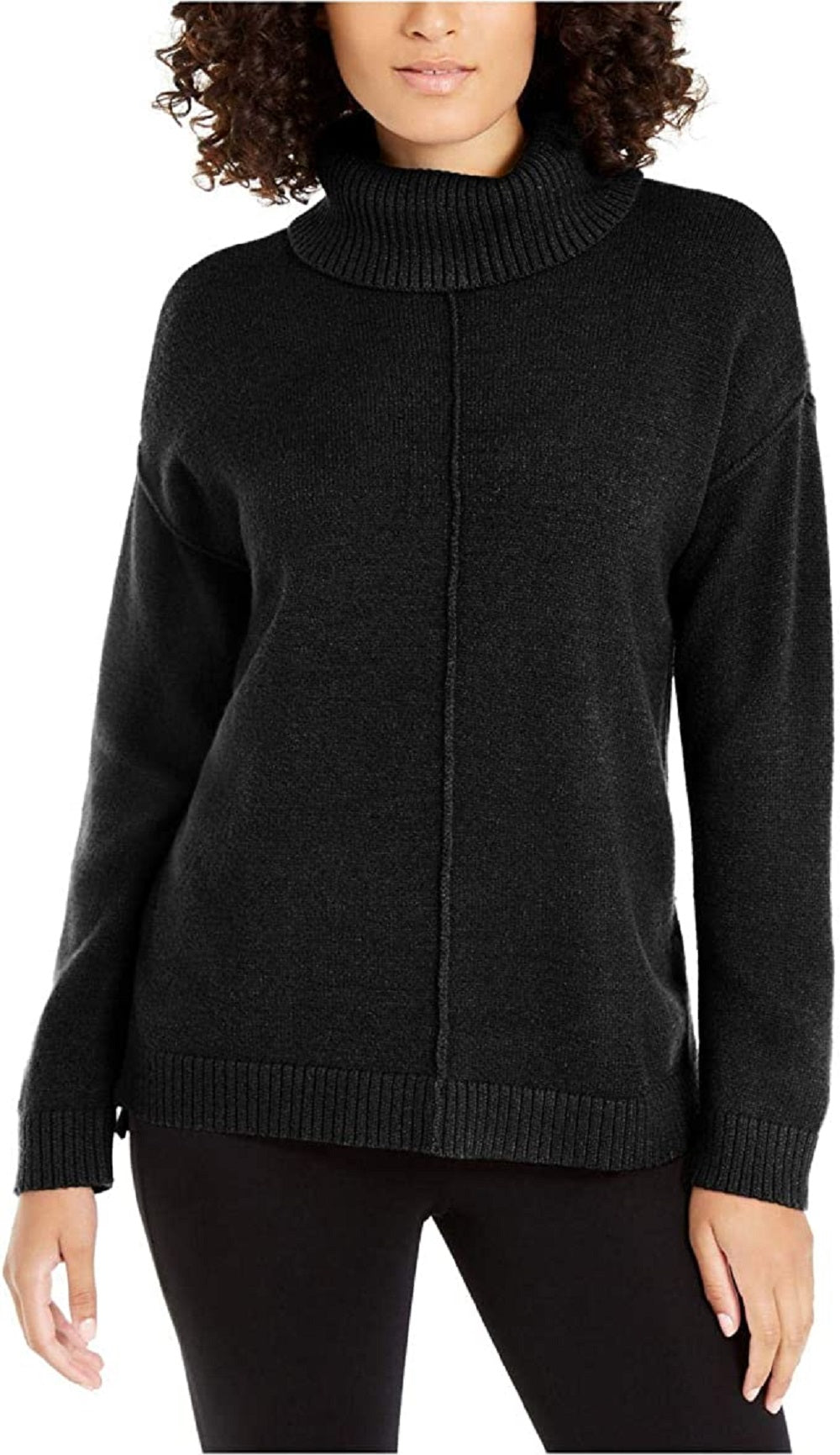 Alfani Women's Dropped Shoulder Turtleneck Black Size X-Small