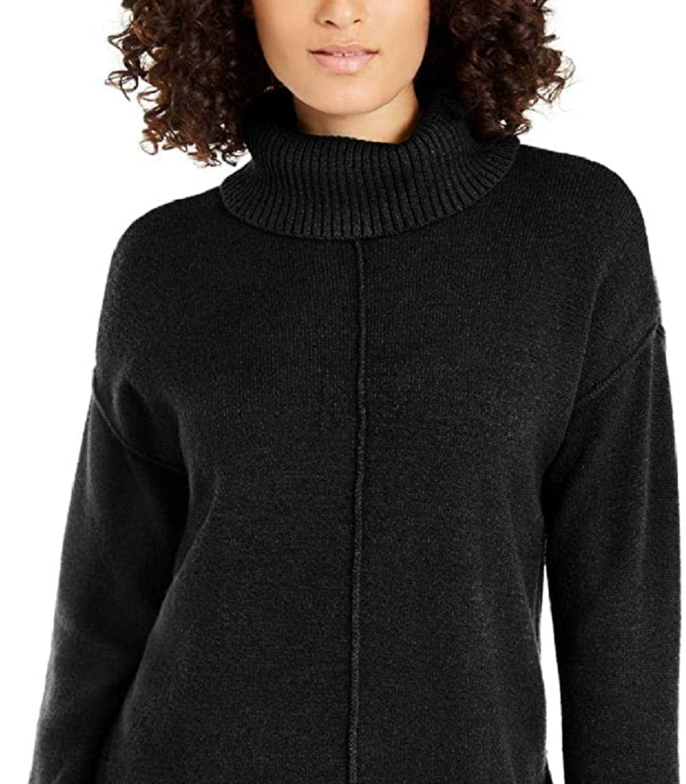 Alfani Women's Dropped Shoulder Turtleneck Black Size X-Small