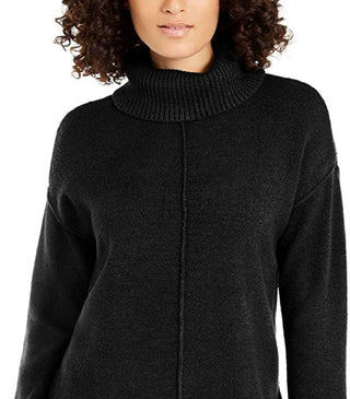 Alfani Women's Dropped Shoulder Turtleneck Black Size X-Small