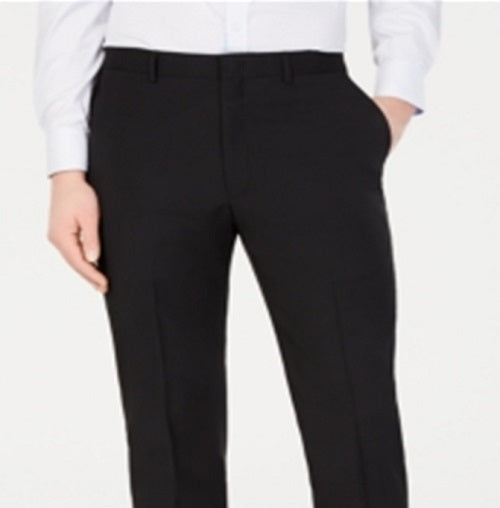 DKNY Men's Modern Fit Stretch Solid Suit Pants Black Size 31X30