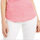 Charter Club Women's Supima Cotton Knit Stripe Tank Red Size X-Large
