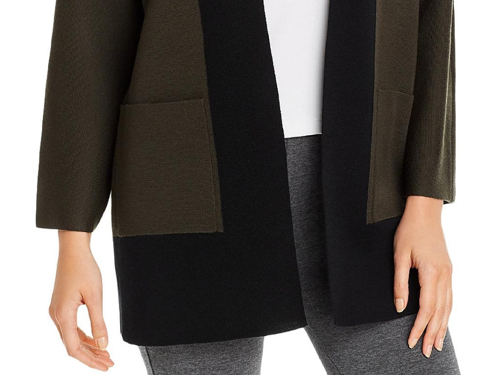 Eileen Fisher Women's Merino Wool Kimono Cardigan Sweater Green Size X-Large