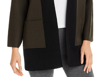 Eileen Fisher Women's Merino Wool Kimono Cardigan Sweater Green Size X-Large