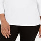 Karen Scott Women's Crochet Square Neck Top White Size XX-Large