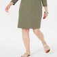 Karen Scott Women's Boat Neck Studded Dress Green Size Petite Medium
