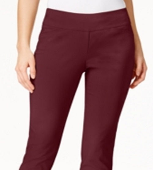 Charter Club Women's Cambridge Tummy Control Slim Leg Pants Red Size 8 Petite