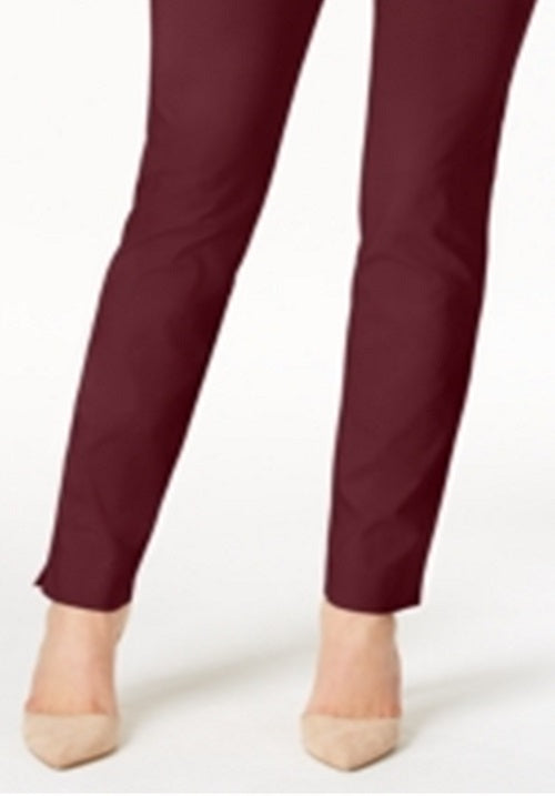 Charter Club Women's Cambridge Tummy Control Slim Leg Pants Red Size 8 Petite