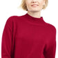 Karen Scott Women's Seam Detail Cotton Mock Neck Sweater Red Size X-Large