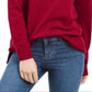 Karen Scott Women's Seam Detail Cotton Mock Neck Sweater Red Size X-Large