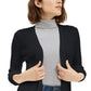 Maison Jules Women's Ribbed Open Cardigan Sweater Black Size X-Small