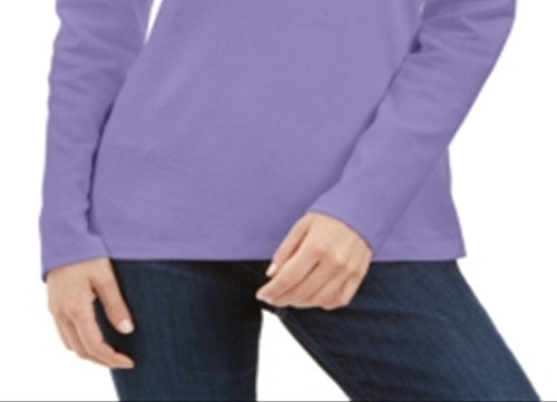 Karen Scott Women's Cotton Turtleneck Top Purple Size Petite X-Large