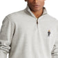 Polo Ralph Lauren Men's Bear Quarter Zip Sweater Grey Size Large