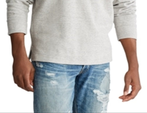 Polo Ralph Lauren Men's Bear Quarter Zip Sweater Grey Size Large