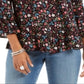 Style & Co Women's Off the Shoulder Printed Top Black Size Large