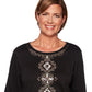 Alfred Dunner Women's Tunics Animal Print & Medallion Top Black Size Petite X-Large