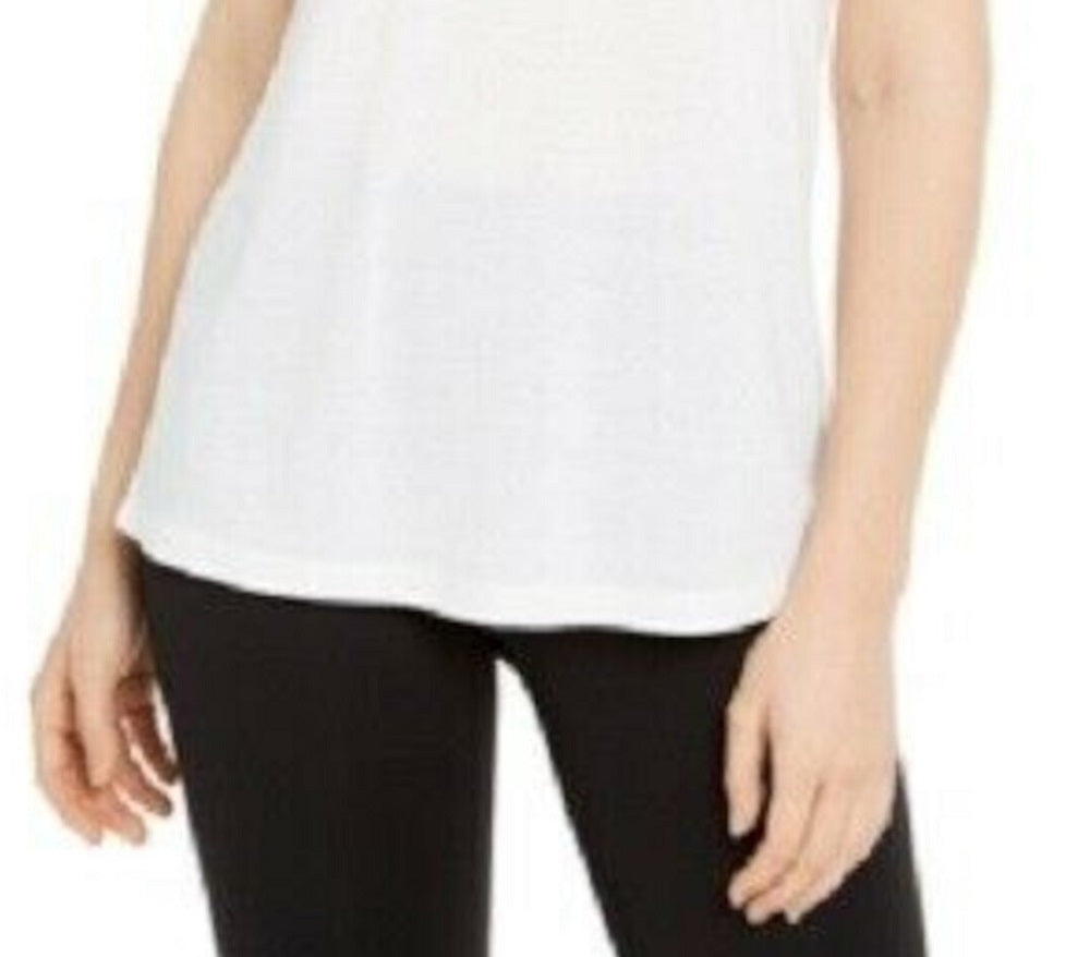 Ideology Women's Sleeveless Scoop Neck Top White Size Medium