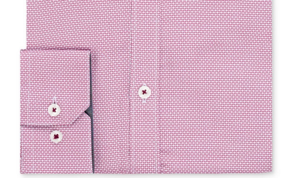 Ryan Seacrest Distinction Men's Ultimate Slim Fit Non Iron Performance Stretch Dobby Check Dress Shirt Pink Size 15.5X32-33