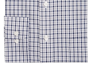 Club Room Men's Classic Regular Fit Gingham Check Performance Dress Shirt Grey Size 32X33