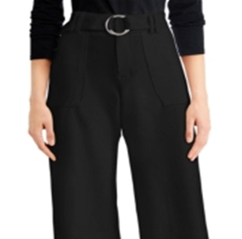 INC International Concepts Women's Belted Utility Culotte Pants Black Size 6