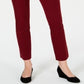Charter Club Women's Solid Newport Slim Leg Pants Red Size 2 Petite