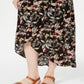 Style & Co Women's Printed High Low Skirt Black Size Petite X-Large