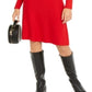INC International Concepts Women's Zip Detail Fit & Flare Sweater Dress Red Size XX-Large