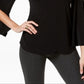 Alfani Women's One Shoulder Applique Top Black Size Petite Small