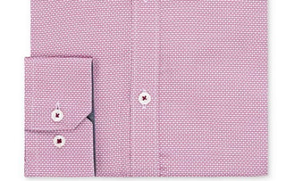 Ryan Seacrest Distinction Men's Ultimate Slim Fit Non Iron Performance Stretch Dobby Check Dress Shirt Pink Size 16.5X34-35
