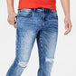 INC International Concepts Men's Stockholm Denim Distressed Skinny Jeans Blue Size 36W