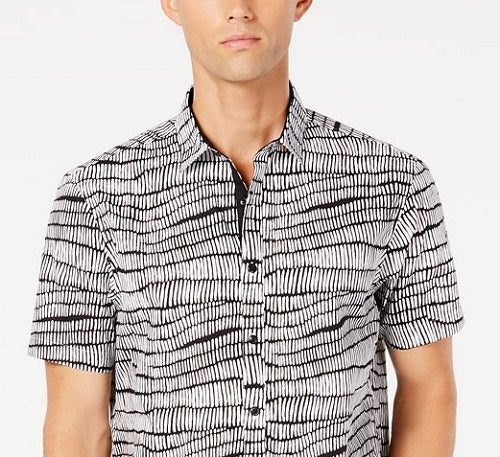 INC International Concepts Men's Chambray Button up Shirt Black Size Small