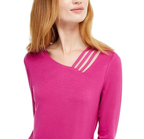 INC International Concepts Women's Cutout Detail Top Pink Size XX-Large
