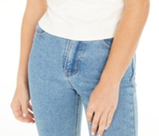 Bar III Women's Short Sleeve Scoop Neck Top White Size Medium