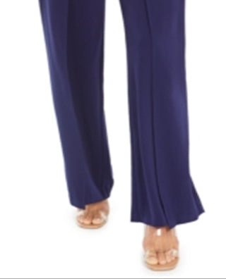 Bar III Women's Tie Wide Leg Pants Blue Size XX-Small