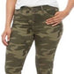 Celebrity Pink Junior's Camo Print High Rise Skinny Jeans Green Size 9
