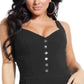 Guess Women's Courtney Rhinestone Button Sleeveless Romper Black Size 8