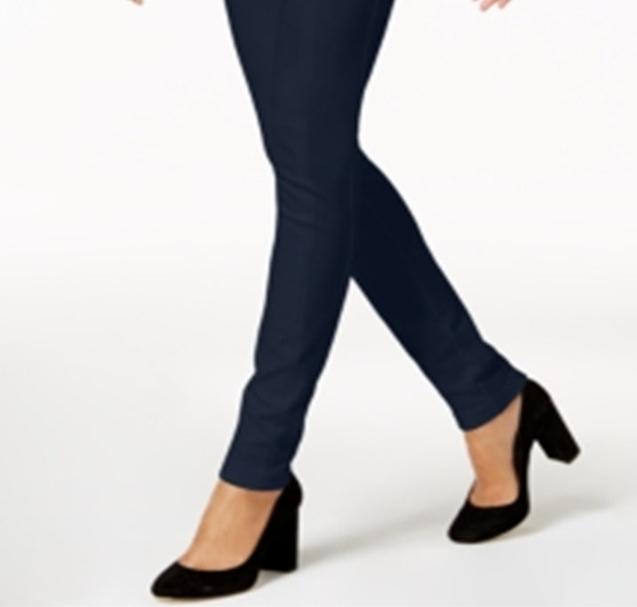 INC International Concepts Women's High Rise Double Zipper Skinny Pants Blue Size 2