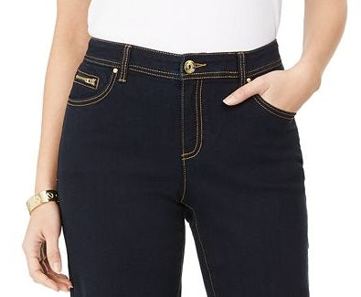 INC Iternational Concepts Women's Curvy Fit Tikglo Cuffed Denim Shorts Blue Size 2