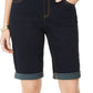 INC Iternational Concepts Women's Curvy Fit Tikglo Cuffed Denim Shorts Blue Size 2