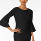 Calvin Klein Women's Bell Sleeve Sheath Dress Black Size 2 Petite